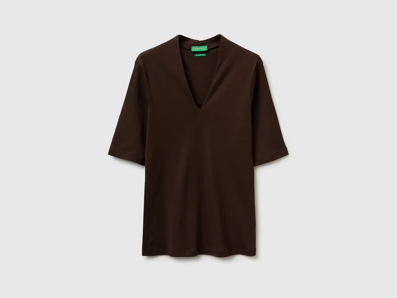 T-shirt slim fit in cotone a fibra lunga