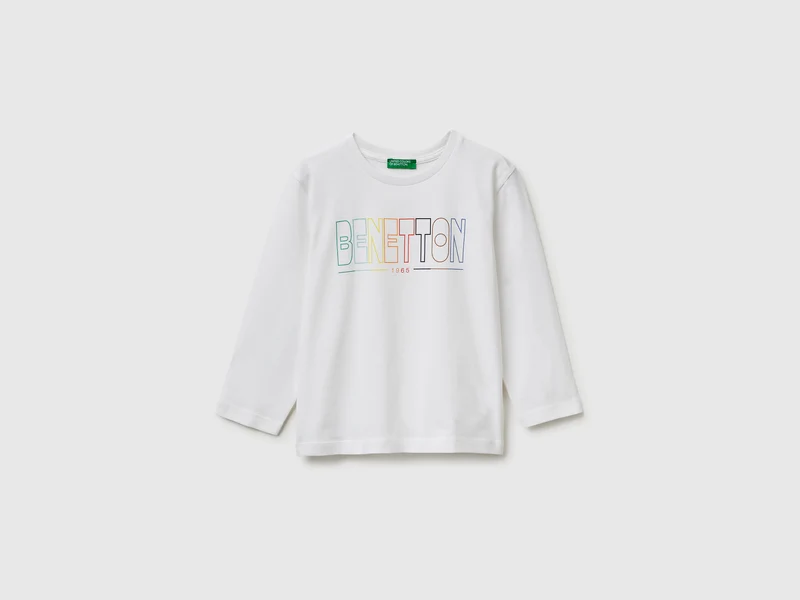 T-shirt con stampa logo in cotone bio