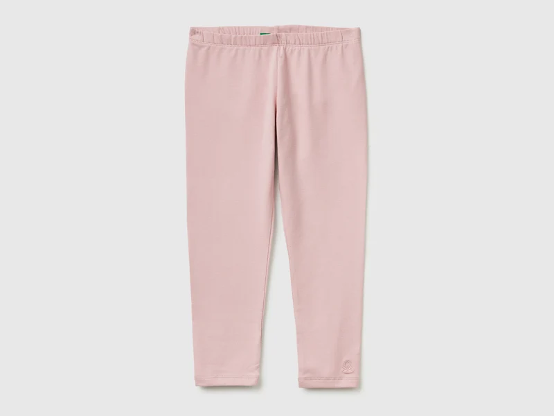 Leggings in cotone stretch con logo
