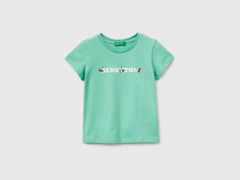 T-shirt con stampa glitter