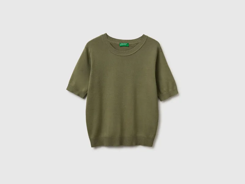 Maglia verde oliva a manica corta