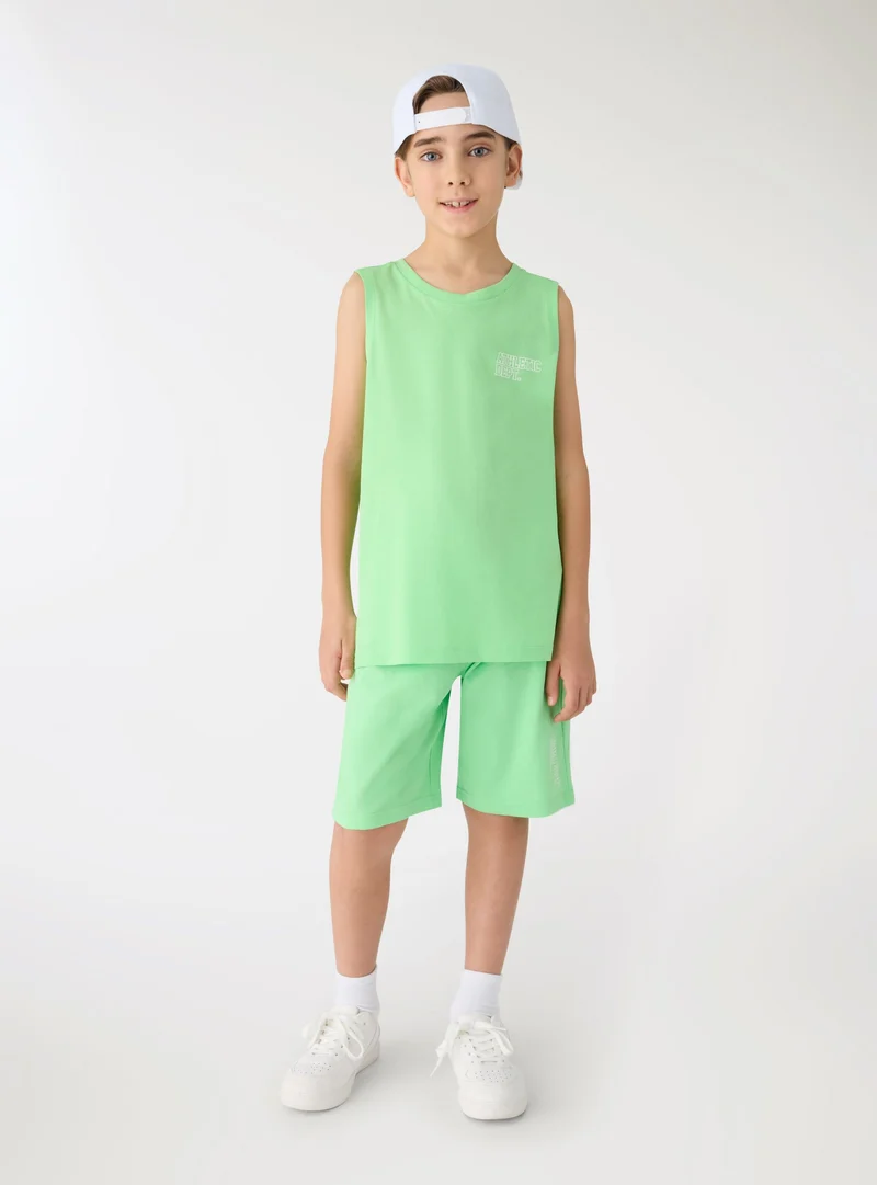 Pantaloni tuta corti con stampa lettering