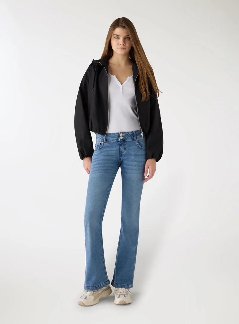Giacca antivento con cappuccio e zip