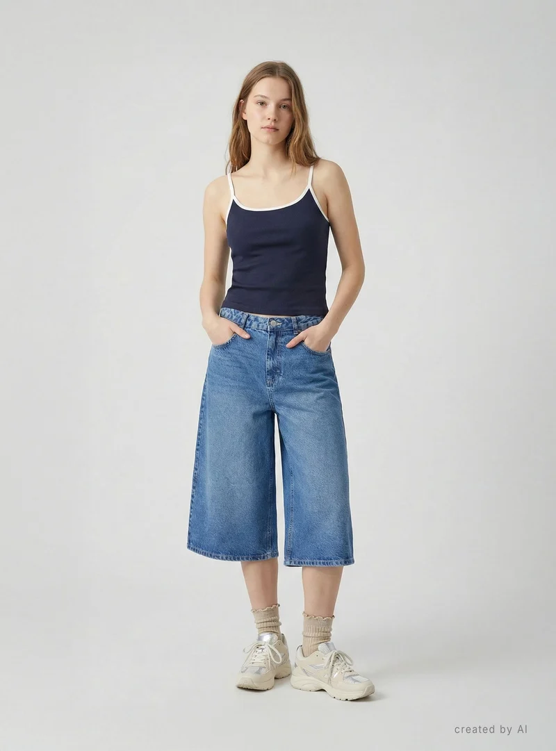 Jorts ampi a cinque tasche