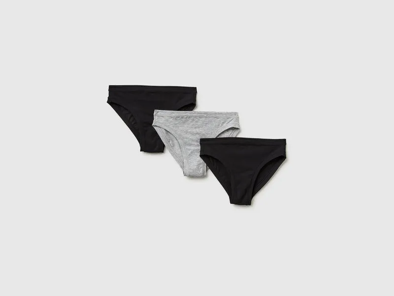 Tre slip bassi in cotone super stretch
