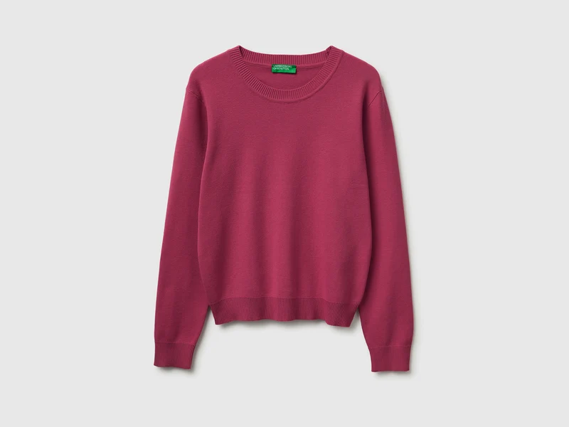 Maglia prugna in cotone tricot
