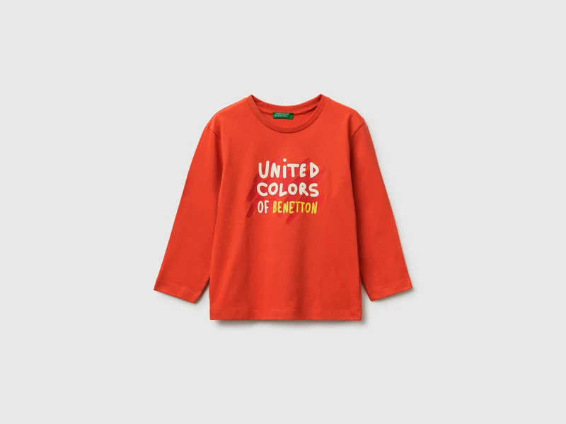 T-shirt con stampa logo in cotone bio