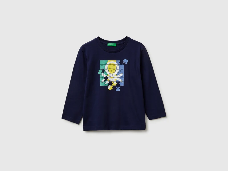 T-shirt con stampa logo in cotone bio