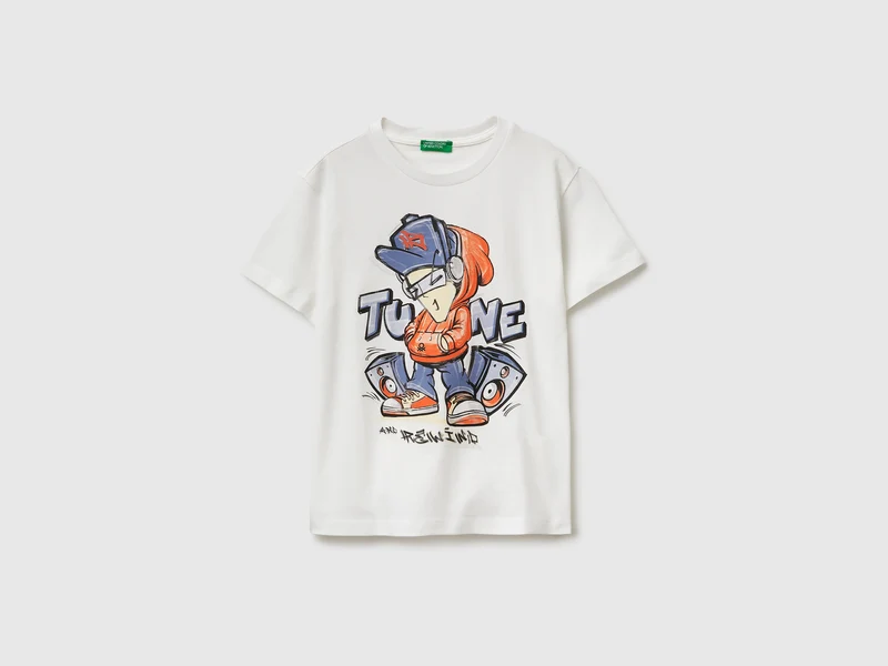 T-shirt con stampa in cotone bio