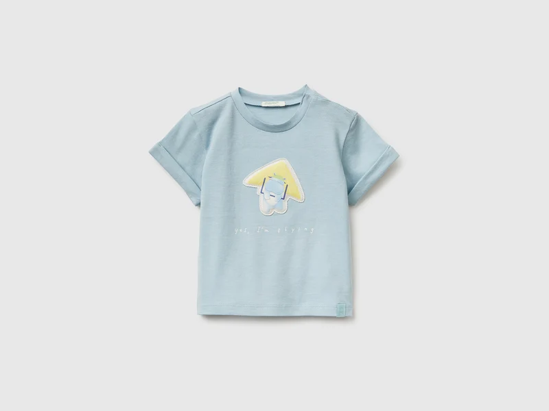 Maglietta con patch in cotone bio