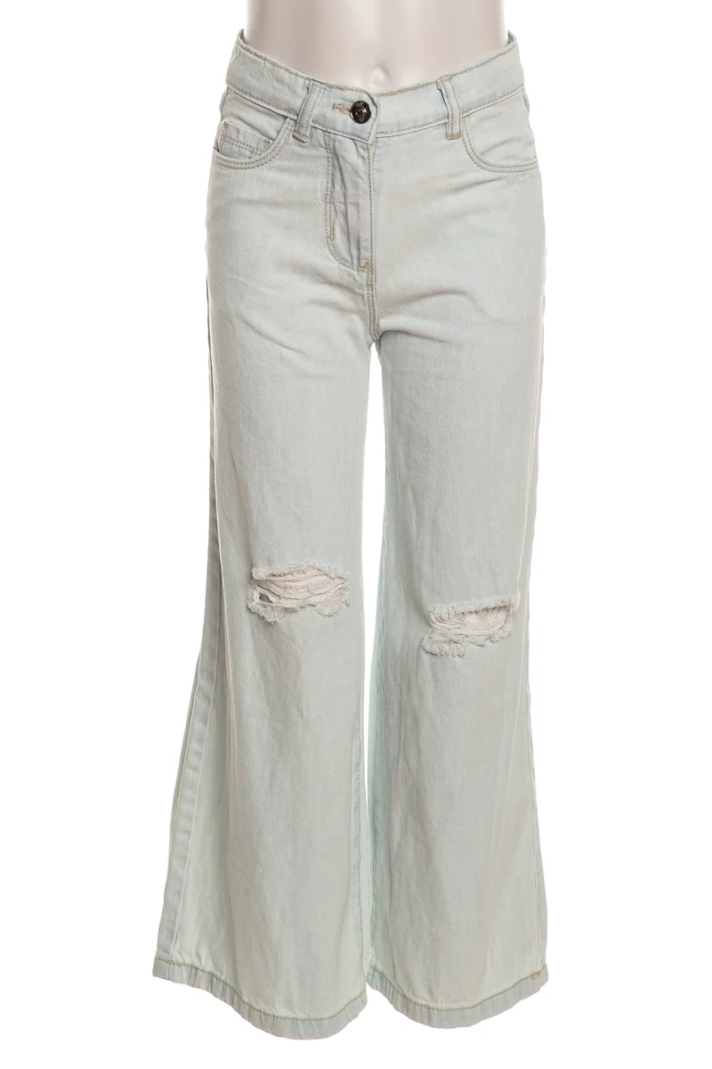 Jeans Sarabanda Wide Ripped Da Bambina Denim Ultra Light Blu