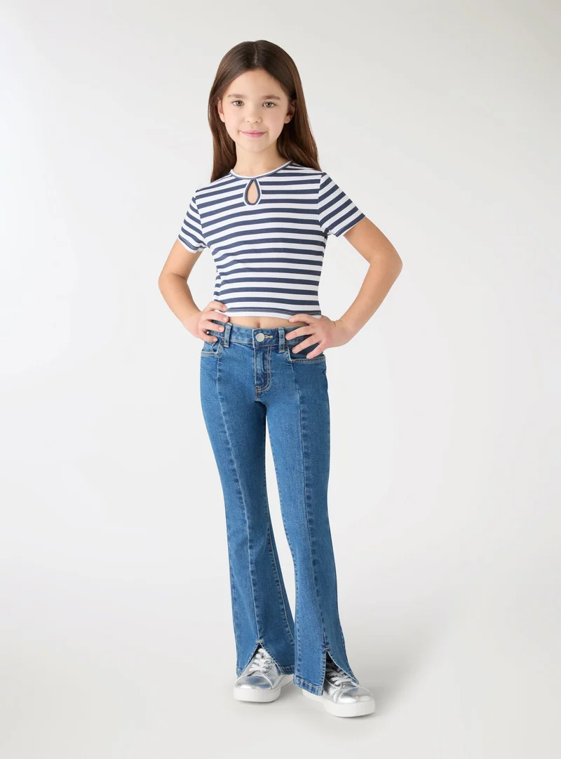 T-shirt a righe con cut-out