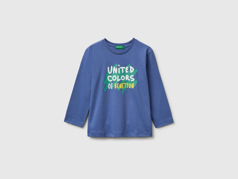T-shirt con stampa logo in cotone bio