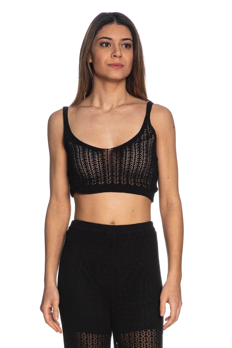 Top Markup Knit Da Uomo Nero