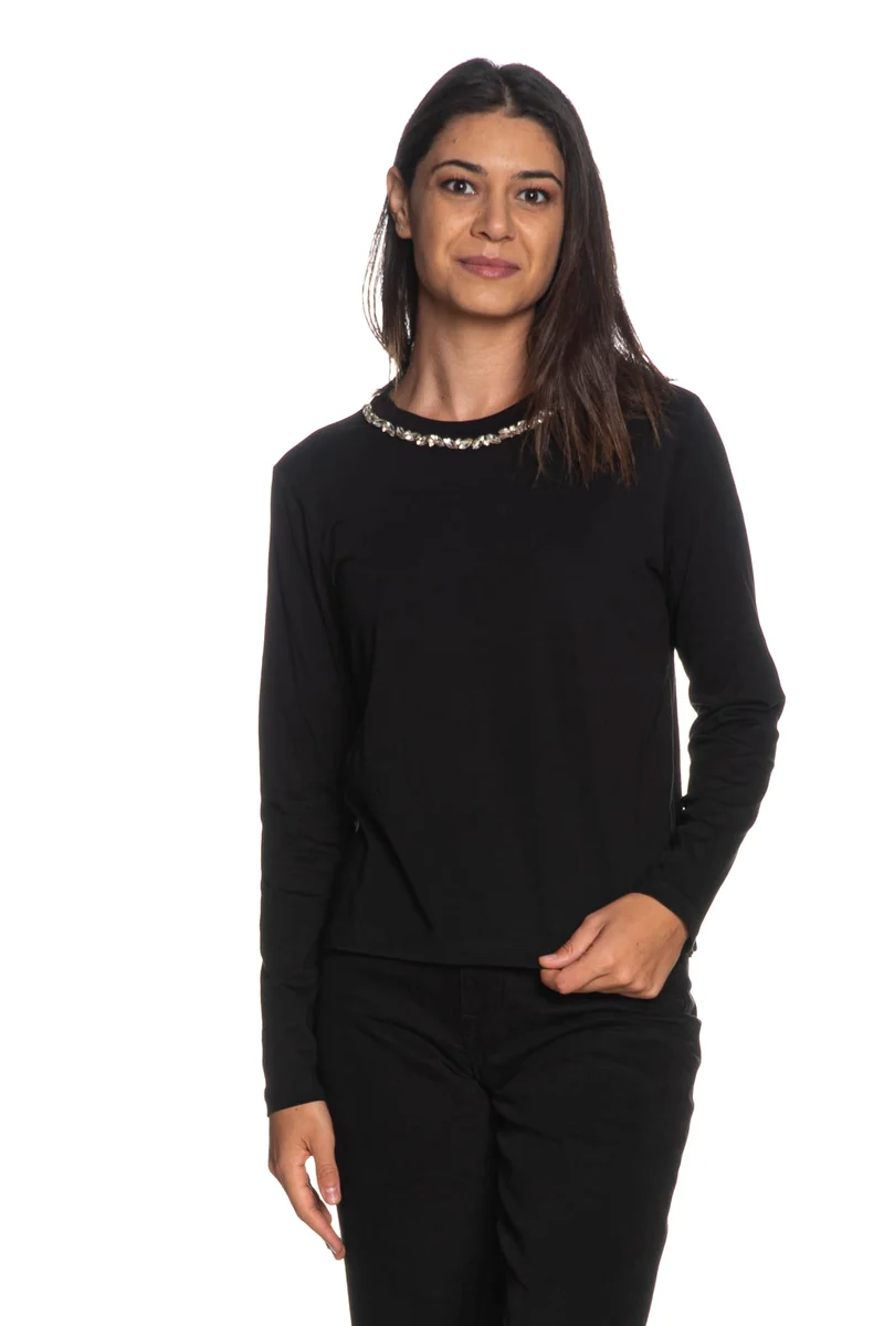 T Shirt Yes Zee Stones Da Donna Nera