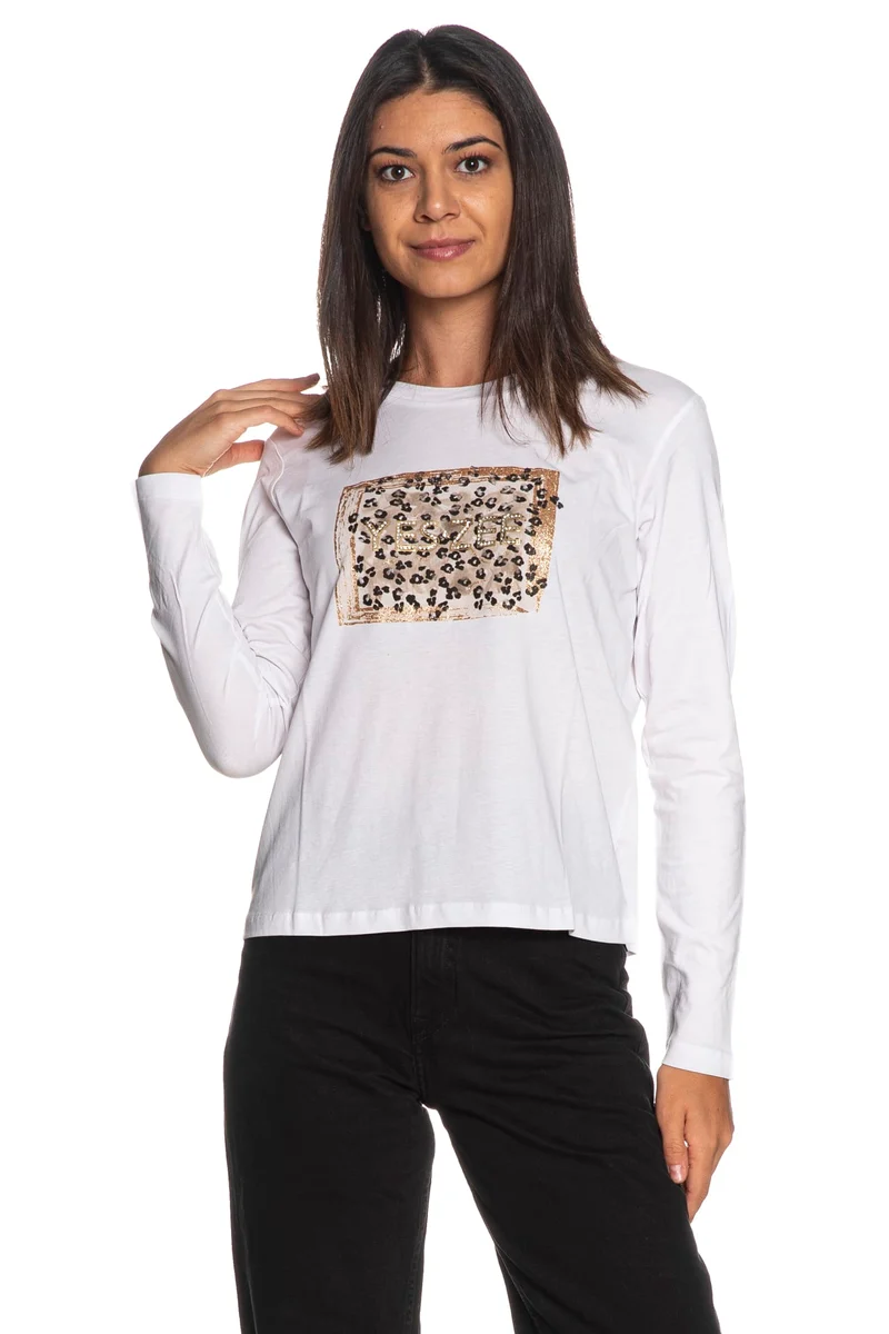 T Shirt Yes Zee Animal Box Da Donna Bianca
