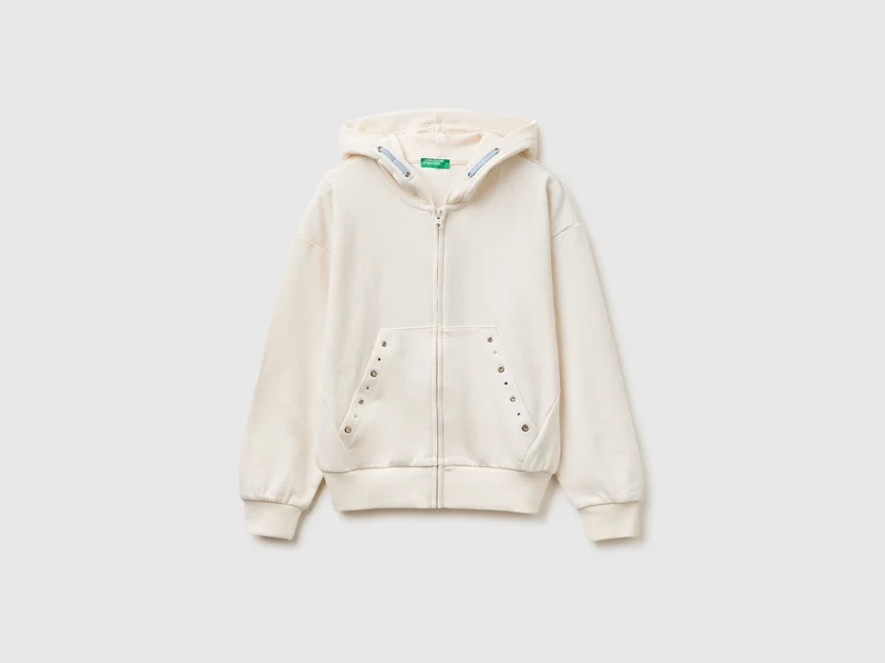 Felpa con strass comfort fit