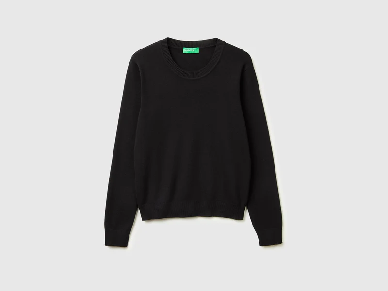 Maglia nera in cotone tricot