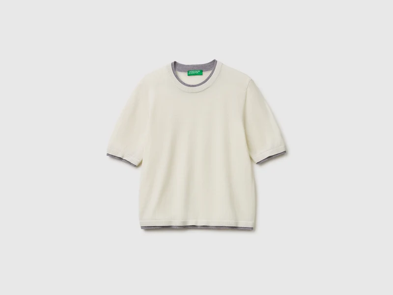 Maglia manica corta 100% lana Merino