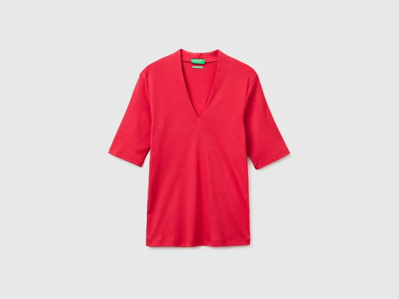 T-shirt slim fit in cotone a fibra lunga