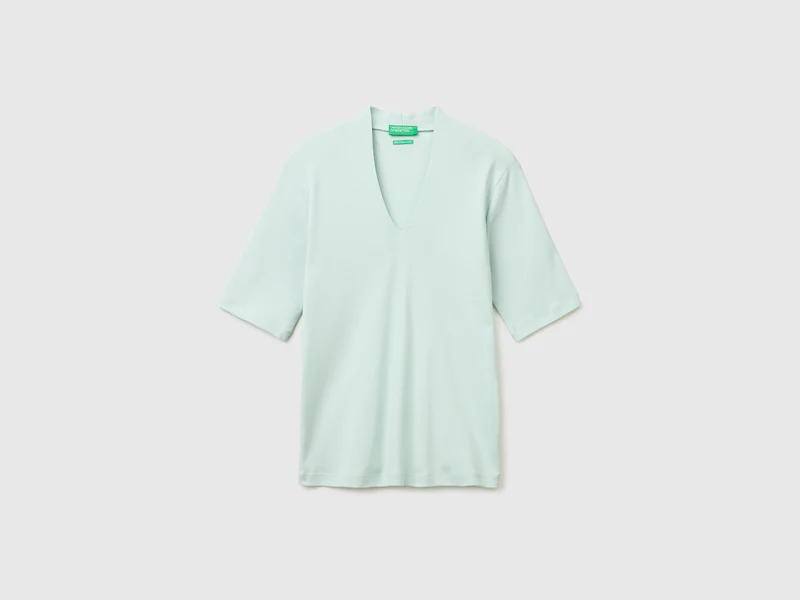 T-shirt slim fit in cotone a fibra lunga