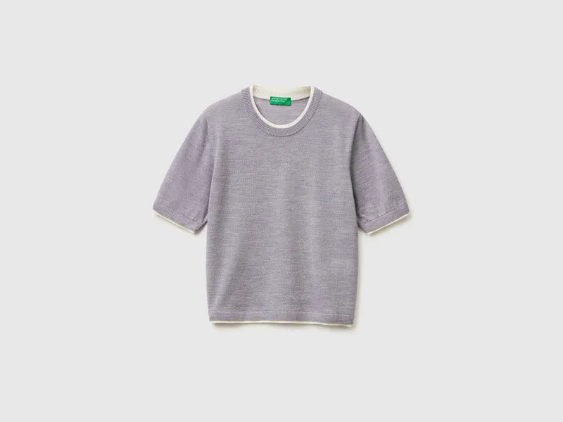 Maglia manica corta 100% lana Merino