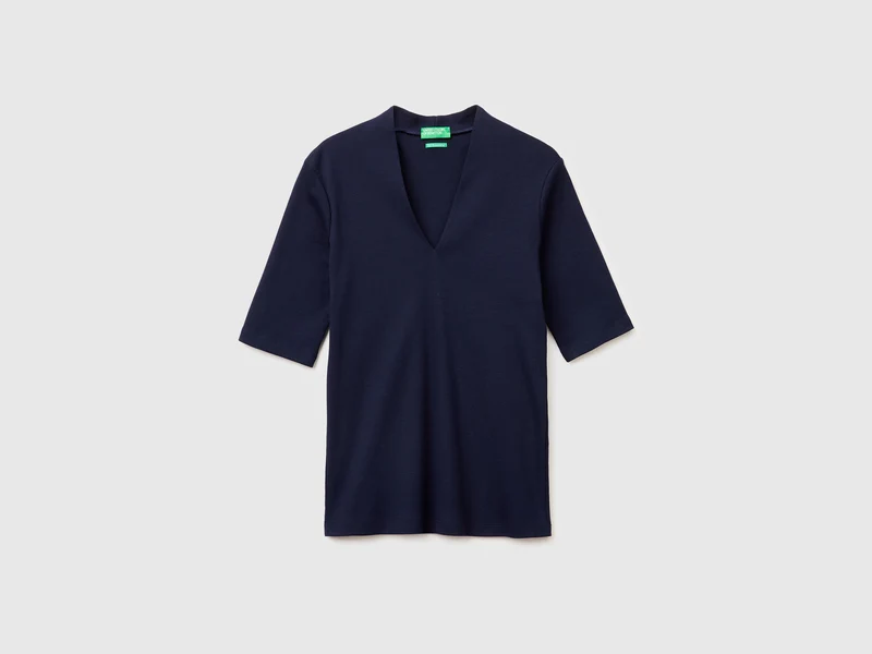 T-shirt slim fit in cotone a fibra lunga