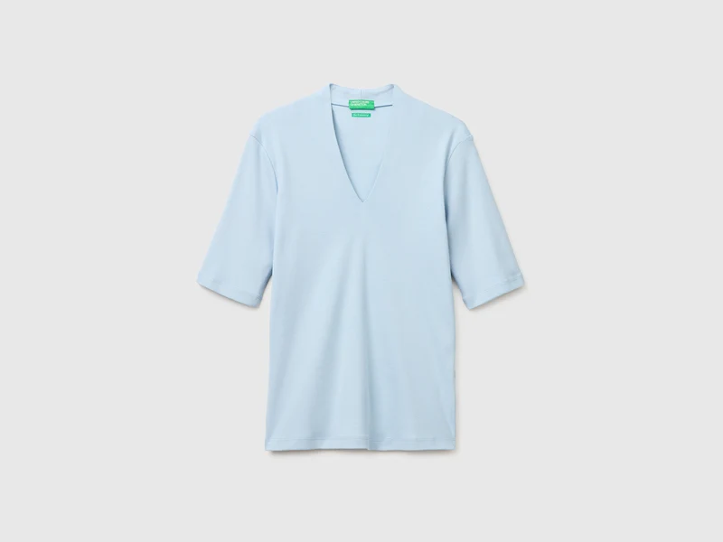 T-shirt slim fit in cotone a fibra lunga