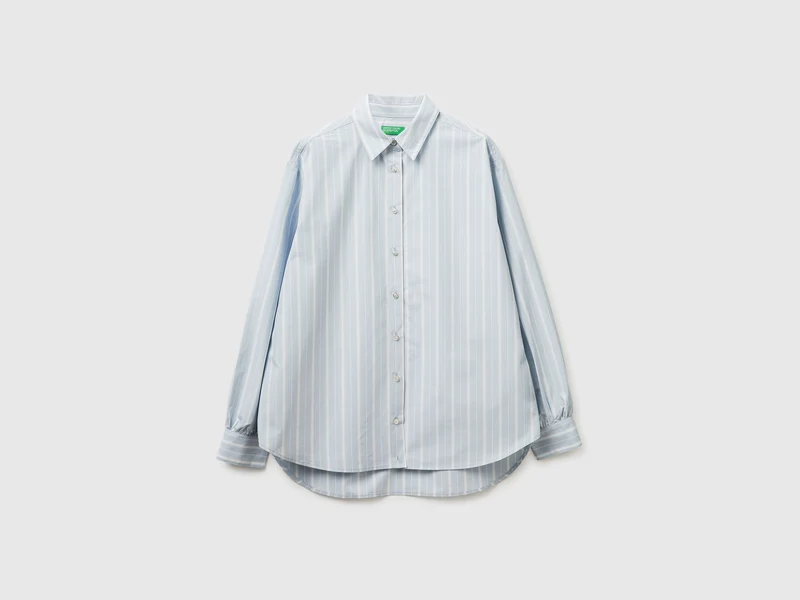 Camicia a righe con banda laterale