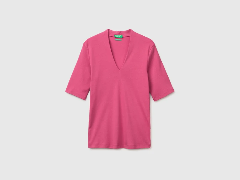 T-shirt slim fit in cotone a fibra lunga