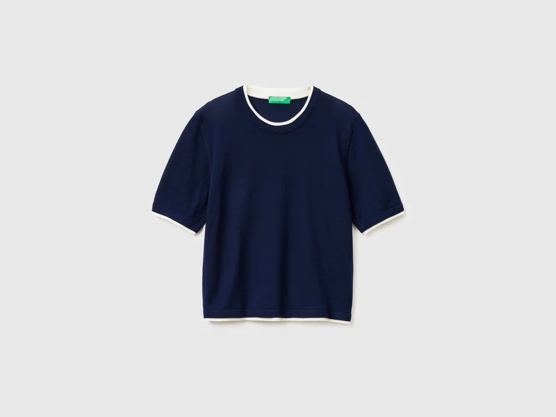 Maglia manica corta 100% lana Merino