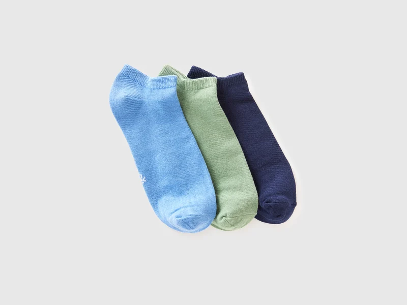Tre paia di calzini corti tinta unita