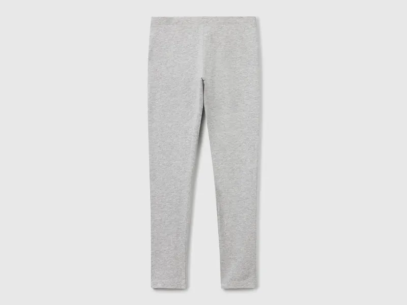 Leggings in cotone stretch con logo