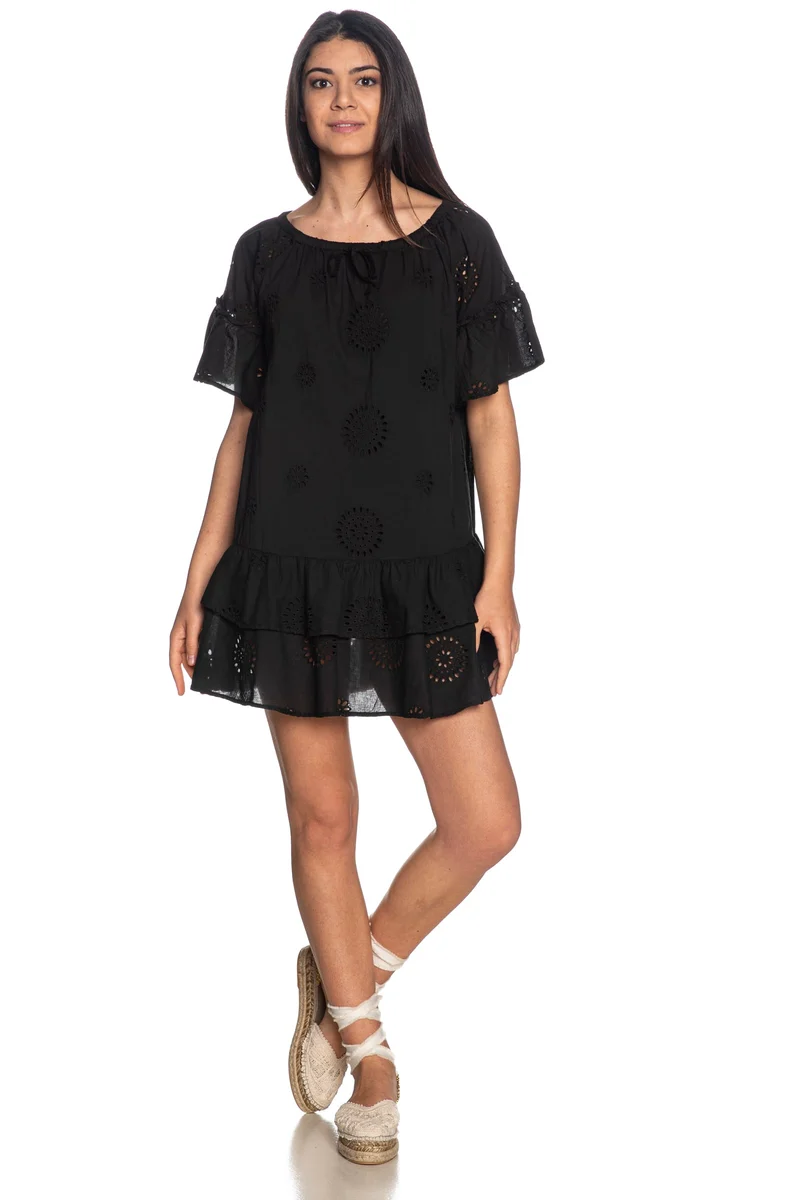 Abito Corto Markup Cotton Collection Da Donna Nero
