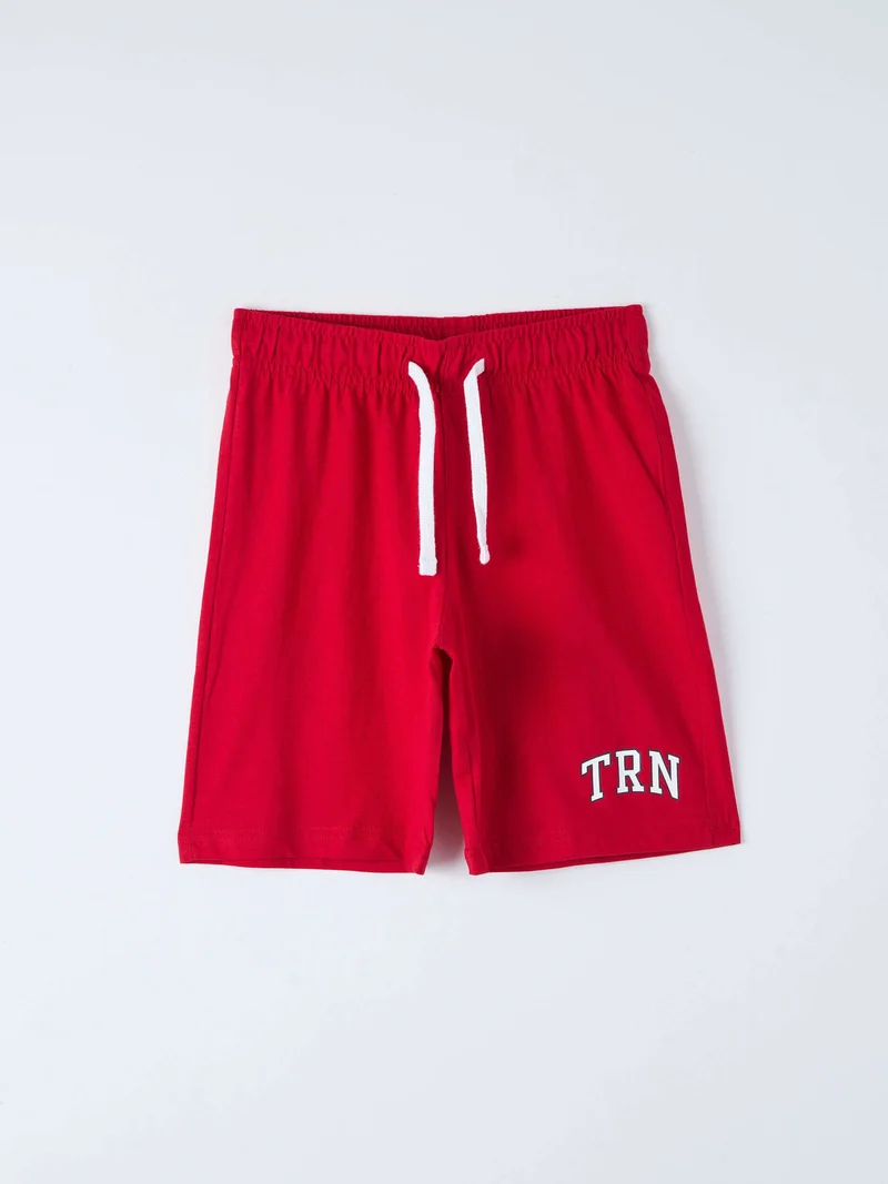 Pantaloncini sportivi con coulisse e scritta