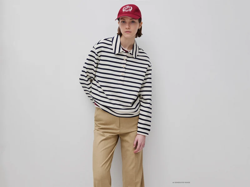 Polo in felpa a righe