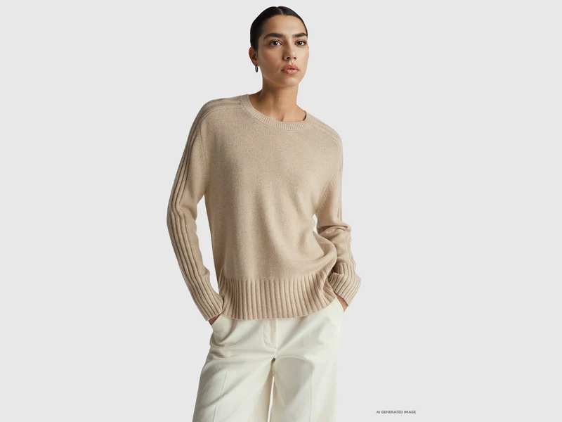 Maglia ampia in puro cashmere