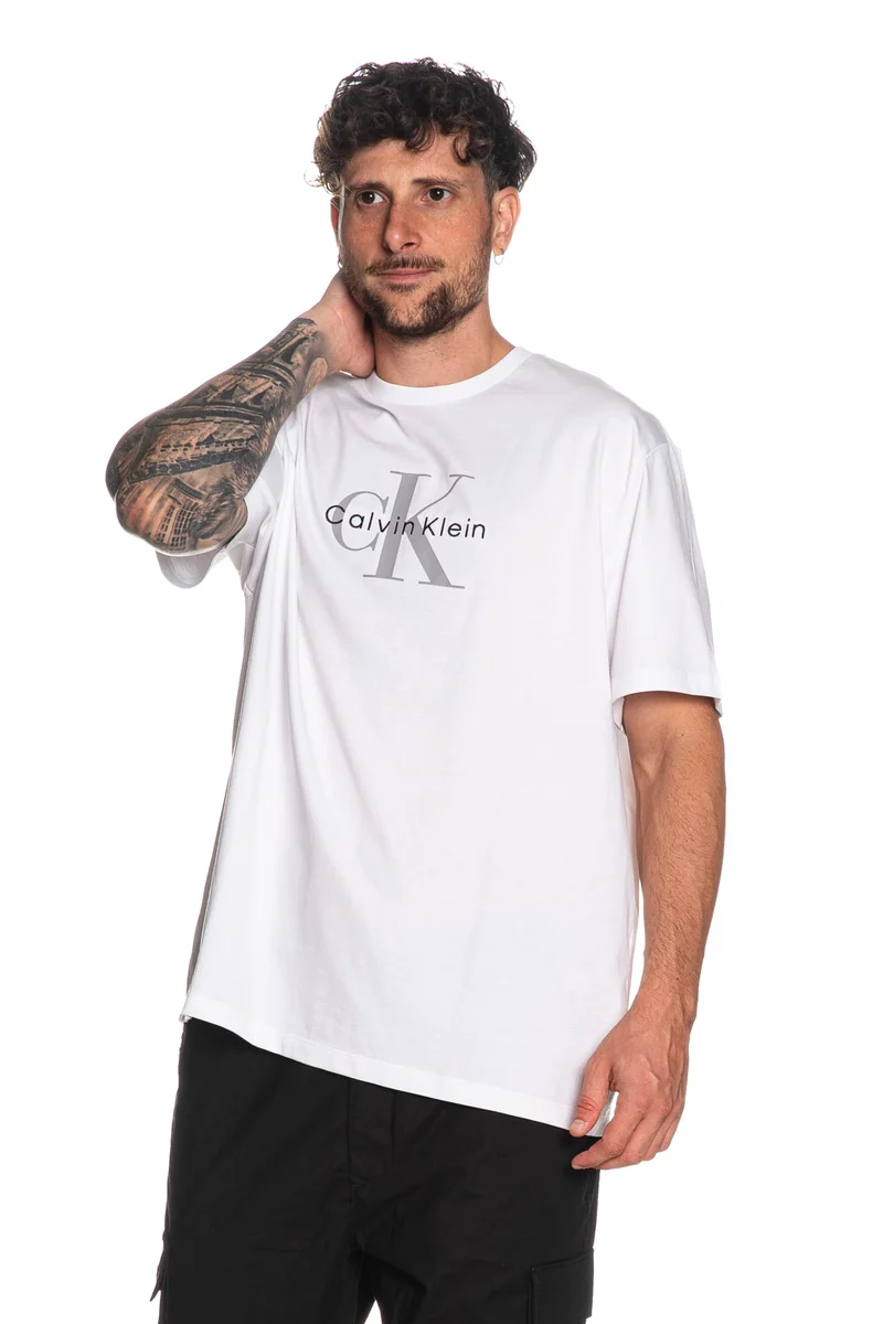 T Shirt Calvin Klein Hero Mono Ss Tee Da Uomo Bianca