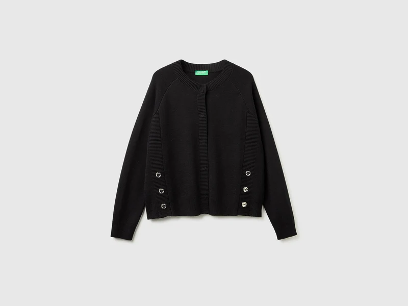 Cardigan lavorato con bottoni