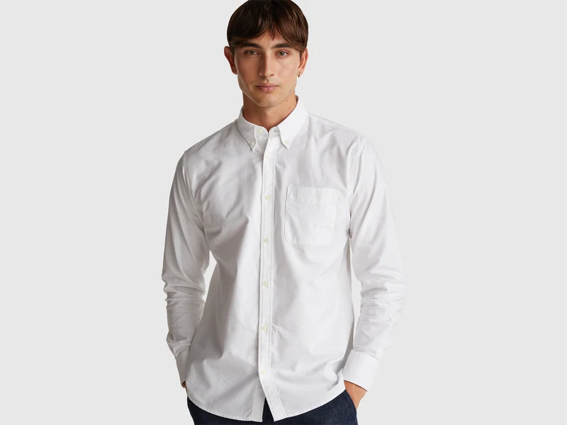 Camicia bianca regular fit button down