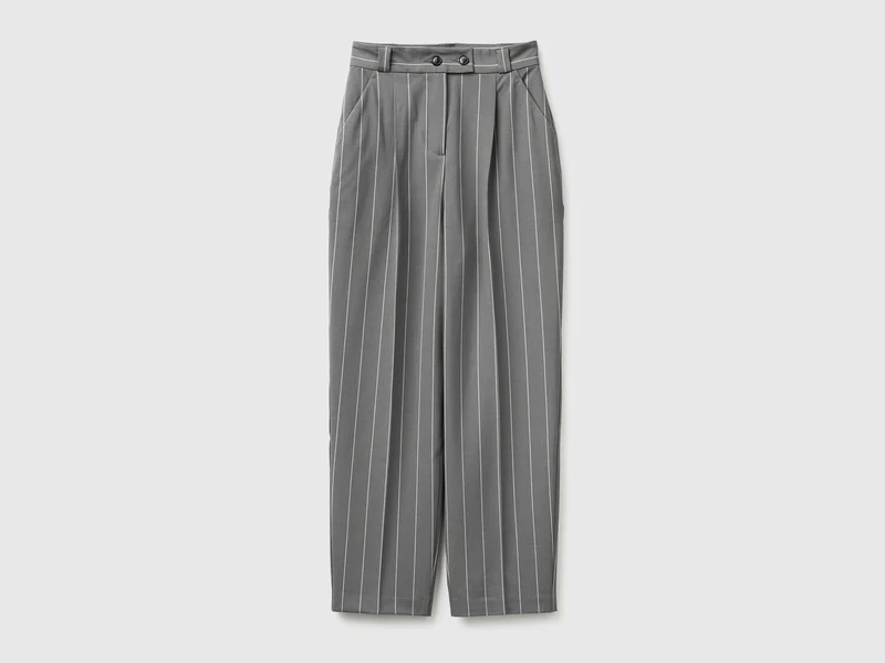 Pantaloni gessati carrot fit