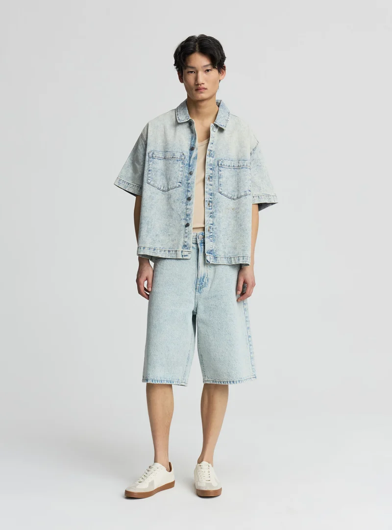 Pantaloncini jeans baggy a cinque tasche