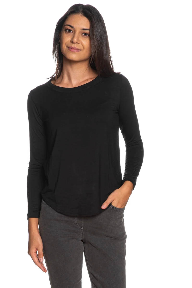 T Shirt Ragno Winter Crew Da Donna Nera