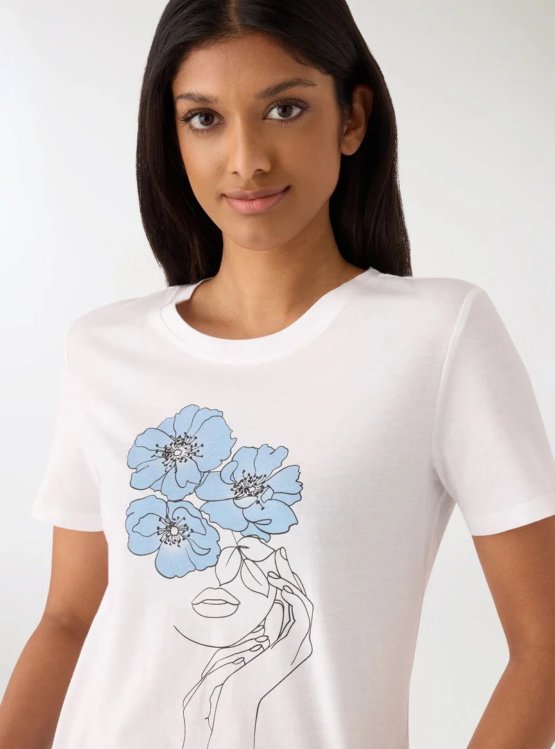 T-shirt con stampa volto
