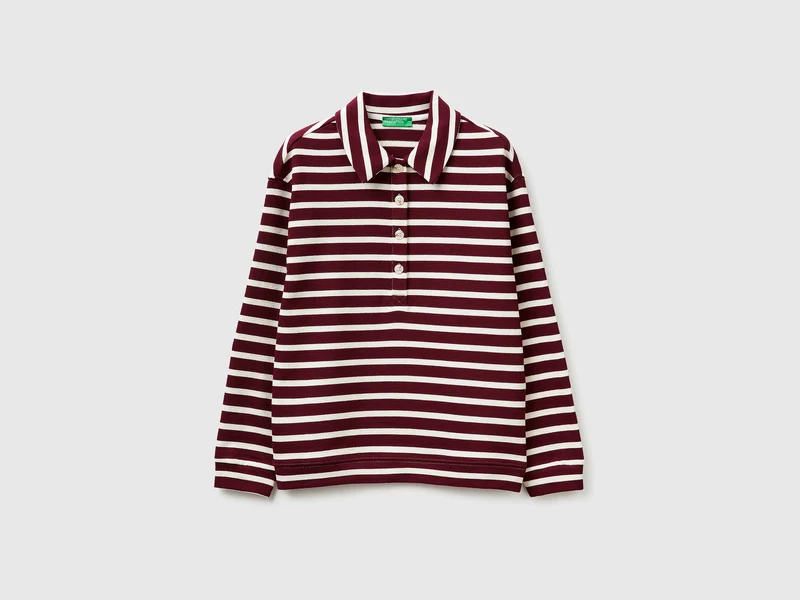 Polo in felpa a righe