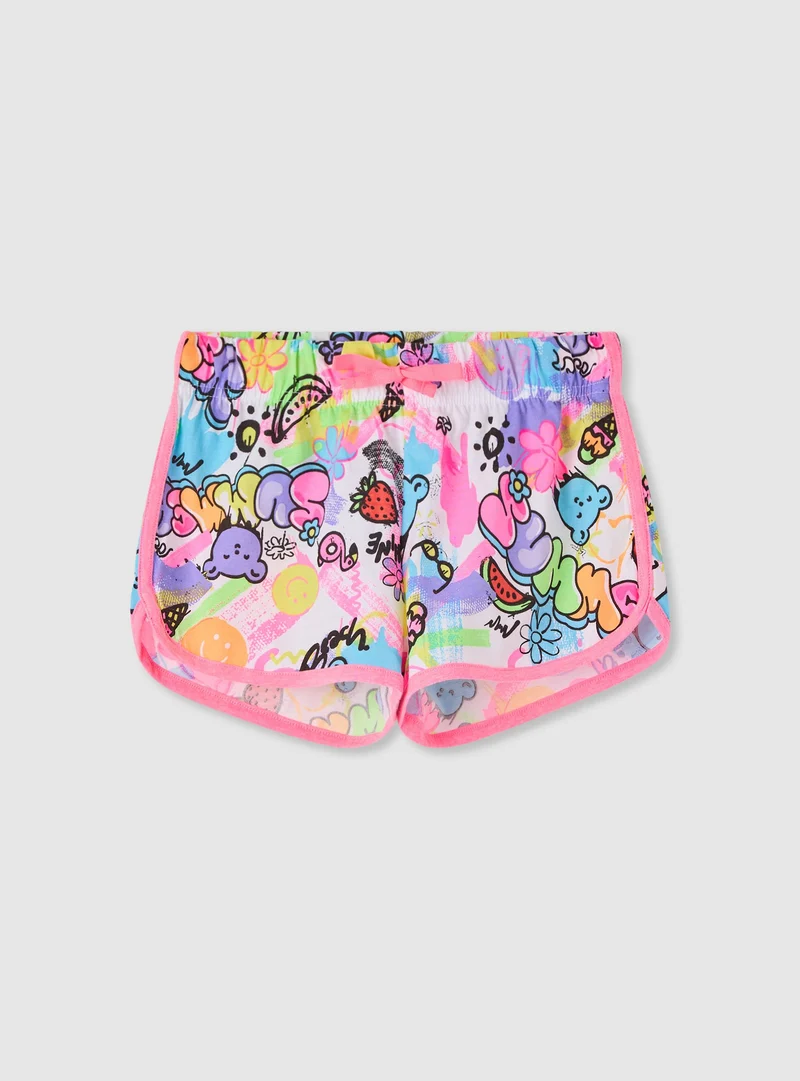 Pantaloncini con stampa graffiti