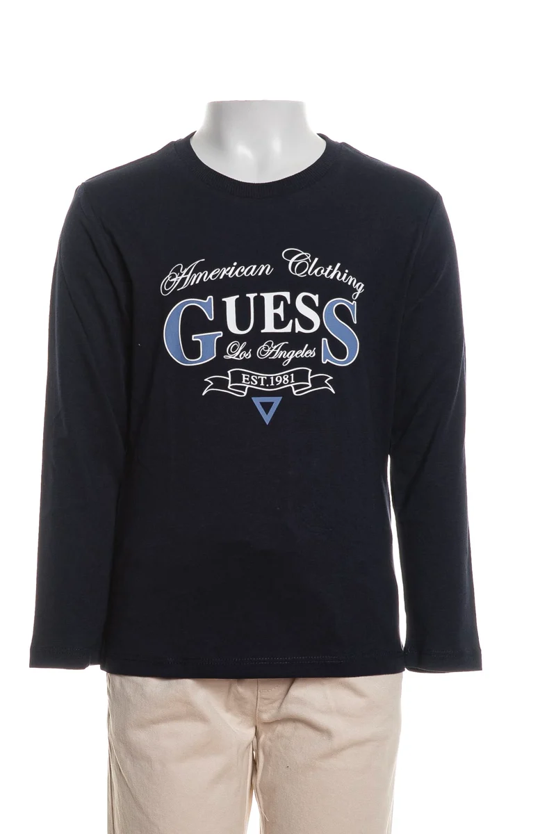 T Shirt Guess Stampa Da Bambino Blu