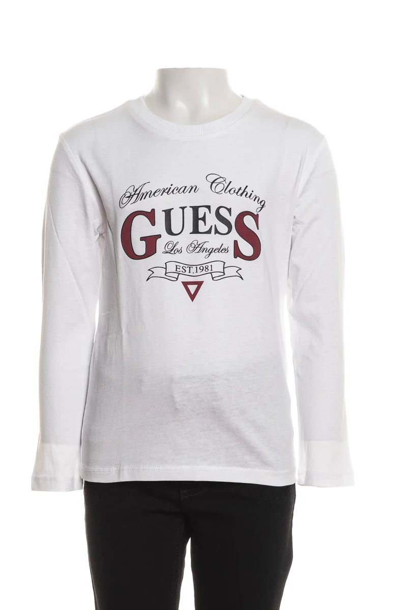 T Shirt Guess Stampa Da Bambino Bianca
