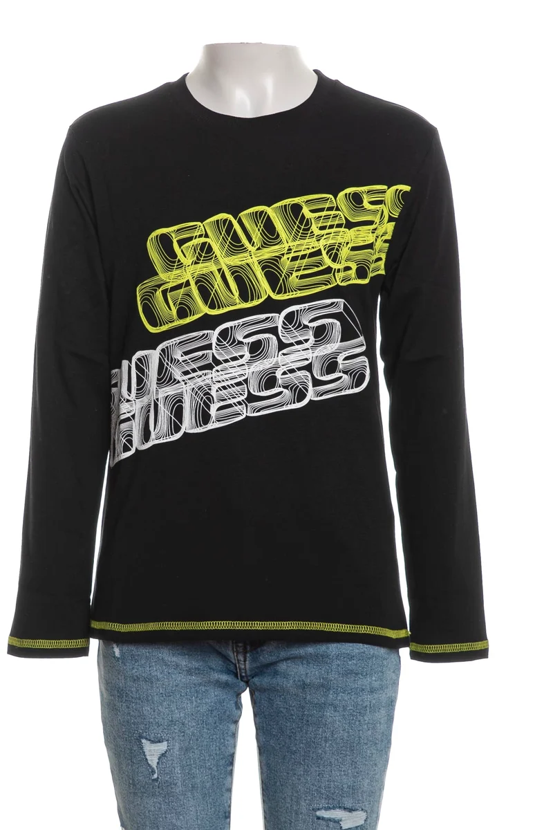 T Shirt Guess Fluo Line Da Bambino Nera