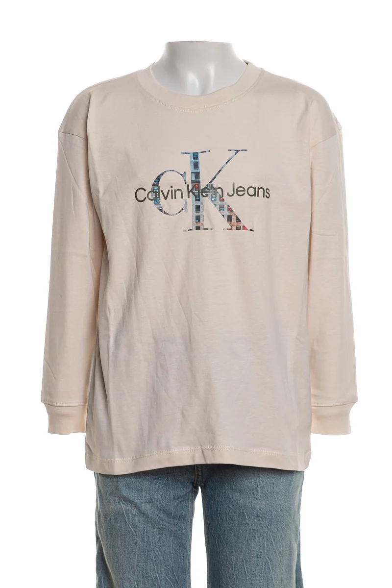 T Shirt Calvin Klein Mono Ck Da Bambino Crema